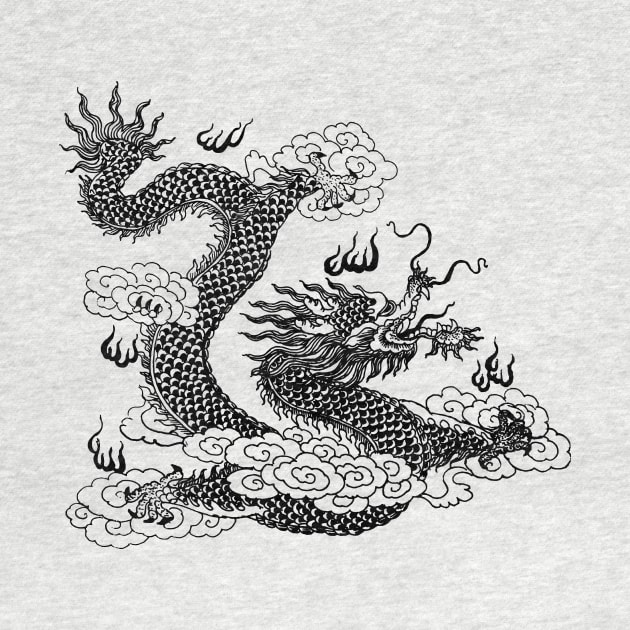 Vintage Asian Dragon by Vintage Sketches